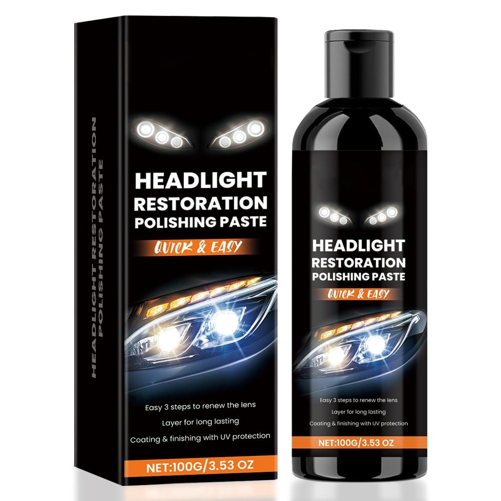 Headlight Stain Remover Polishing Paste, 2025 New Professional Car Headlight Restoration Kit, Repair