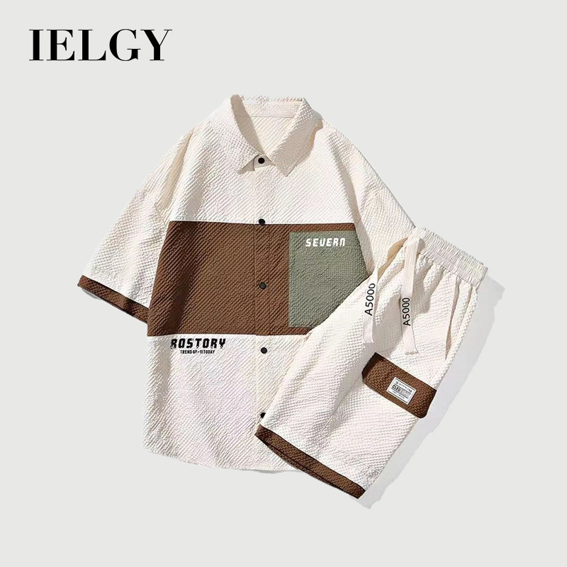 เสื้อเชิ้ตแขนสั้นผ้าไหมน้ำแข็งสำหรับผู้ชาย เบาสบาย ใส่ได้ทุกวัน ในหน้าร้อน