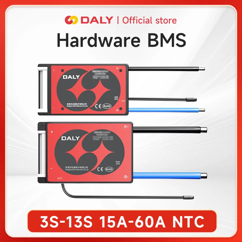 DALY BMS 10S 36V Li-ion BMS พร้อม NTC 7S 24V 13S 48V สําหรับ 3.7V Power 18650 3.2V Lifepo4 4S 12V 8S