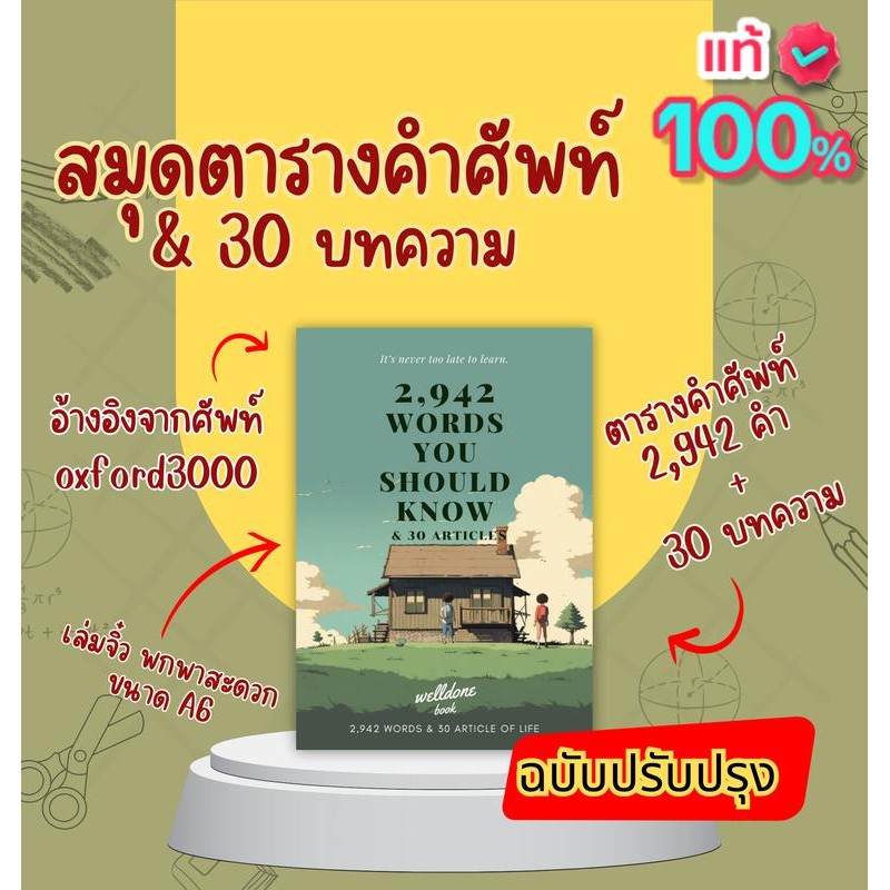 สมุดตารางคำศัพท์เล่มจิ๋ว : 2,942 words you should know :  อ้างอิง oxford 3000