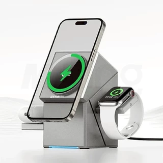 แท่นชาร์จไร้สาย M-King CW01 magnetic 3-in-1 Wireless 15W แท่นชาร์จสำหรับSmartphone Smart Watch