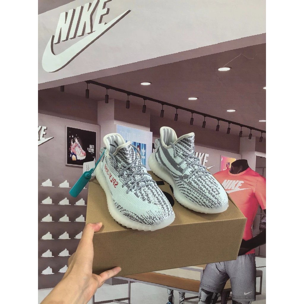 128 จัดส่งฟรี Yeezy350 Coconut 350 White Zebra Code Number 36-44