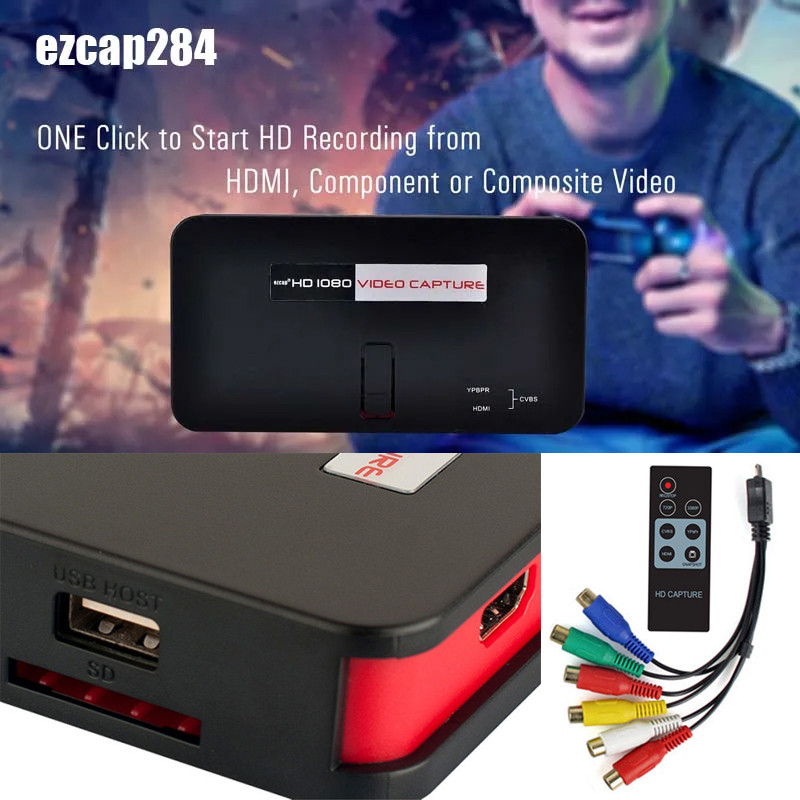 1080P HDMI Ypbpr AV การ์ดจับภาพวิดีโอผสมเสียงสําหรับ PS5 PS4 กล่องทีวีแล็ปท็อปพีซีเกมกล้องบันทึกไปยั