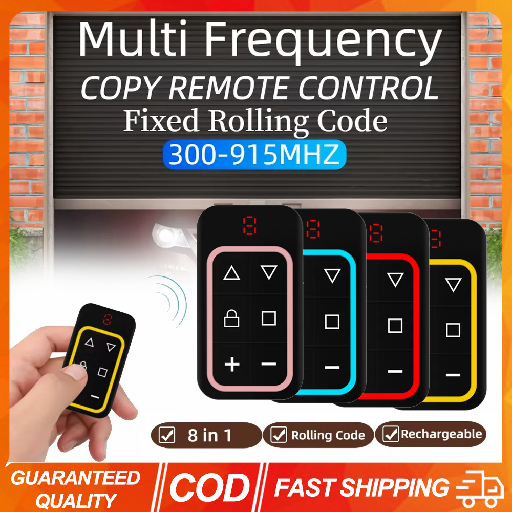 (COD) 8CH หลายความถี่ 300-915MHz ประตูโรงรถรีโมทคอนโทรล Duplicator Multi-ความถี่รหัส Grabber Clone Gate Keyfob Command เครื่องส่งสัญญาณมือ