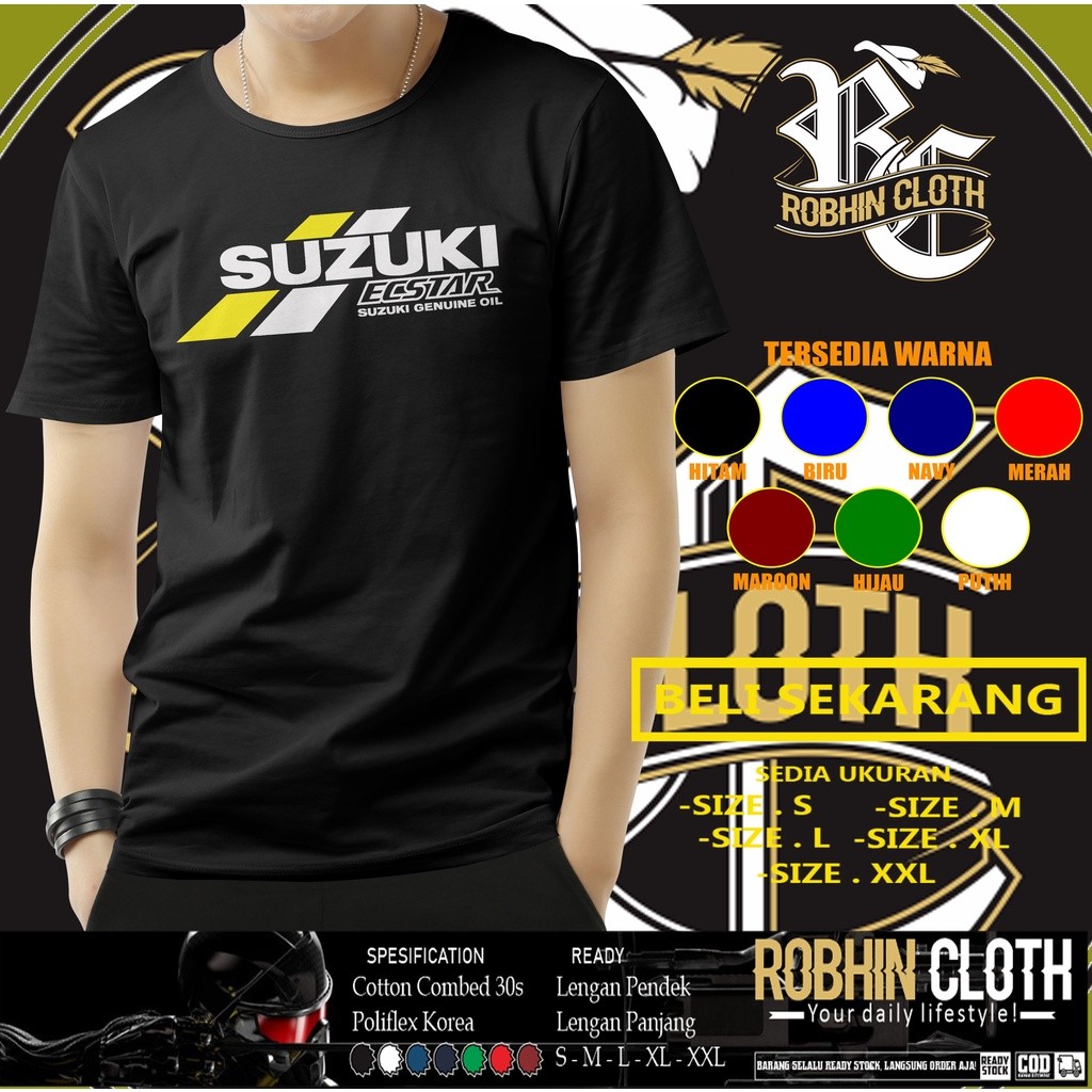 เสื้อยืด Suzuki Ecstar Team MotoGP เสื้อยืดไมโครไฟเบอร์