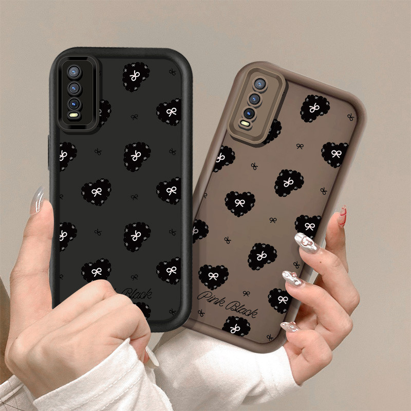 Black Love Heart Bow สําหรับ OPPO A3 PRO A94 A93 A5S A57 A77 A7 A12S Realme C20 C11 C21Y C25Y A80 A5