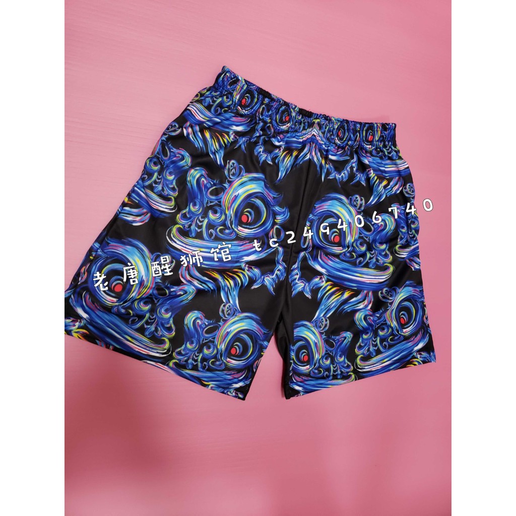 Lion Dance กางเกงชายหาดกางเกงกีฬา Lion Dance Dragon Dance กางเกงกีฬา Lion Dance Culture Shorts Fosha