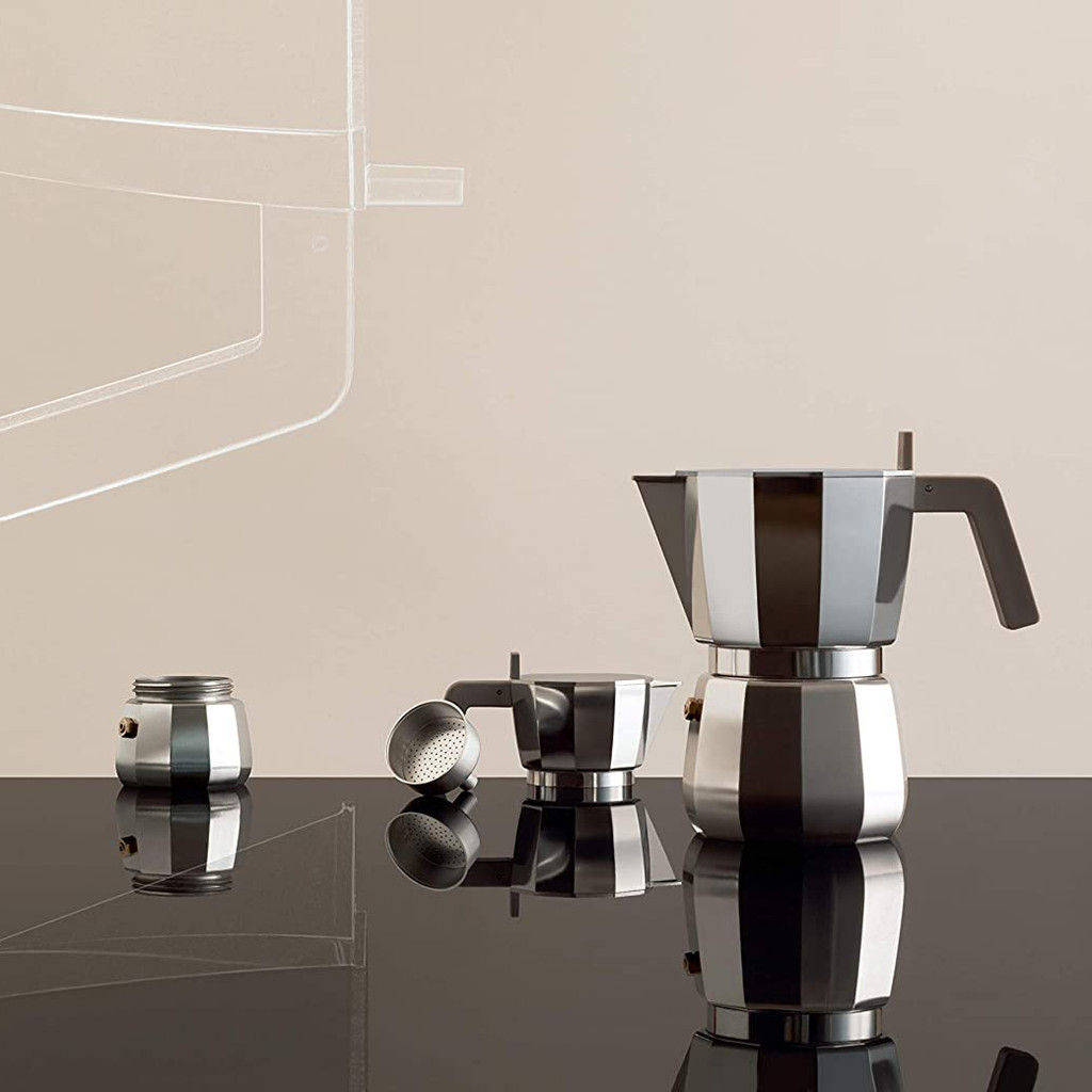 Aless Italy i อลูมิเนียม Moka Pot Single Valve Espresso Pot ครัวเรือนสไตล์ยุโรป
