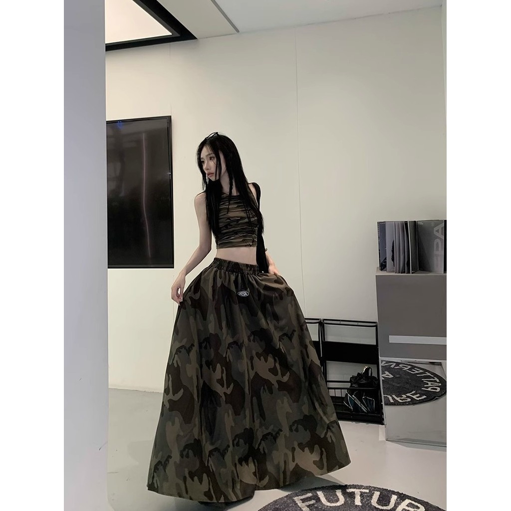 ชุด.two piece ฤดูร้อน สไตล์หวาน มีเสื้อกั๊กและกระโปรงเอวสูง