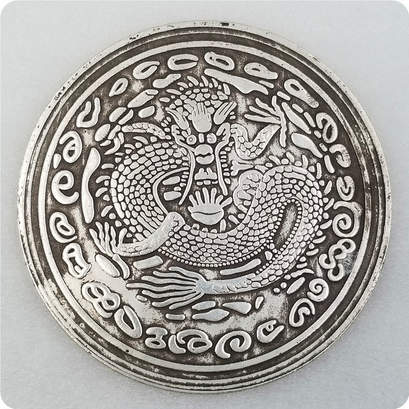 งานฝีมือโบราณ Qing Dynasty Country Queen Cixi Big Silver Dollar 88 มม. เส้นผ่านศูนย์กลางเงิน Dollar#