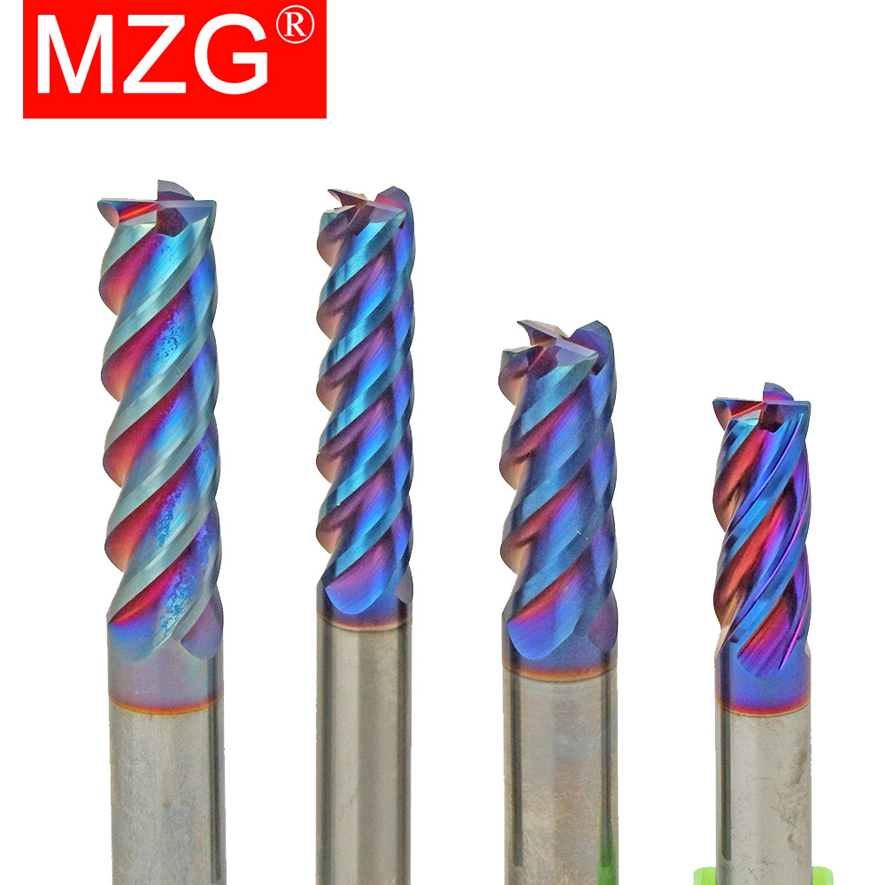 MZG 4 Flute HRC65 Corner Radius End Mill CNC R Bull Nose Milling Cutter Metal Router Tungsten Carbid