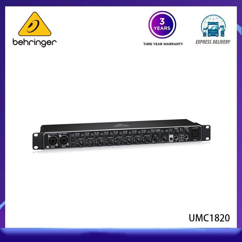 Behringer UMC1820 อินเทอร์เฟซเสียง USB Audiophile 18x20 24Bit/96 kHz USB Audio/DI อินเทอร์เฟซ das c 