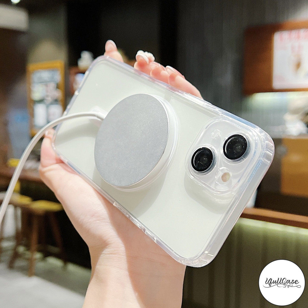 เคสไอโฟน16 SE 2 3 เหมาะสำหรับIPhone 11 17 16 15 12 14 Pro Max XR XS X Max 14 16 7 8 Plus ฝาครอบแม่เหล็กสีทึบฝาครอบใส ราคา ถูกที่สุด ดีลบีเคเค แกลเลอรีภาพที่ 6