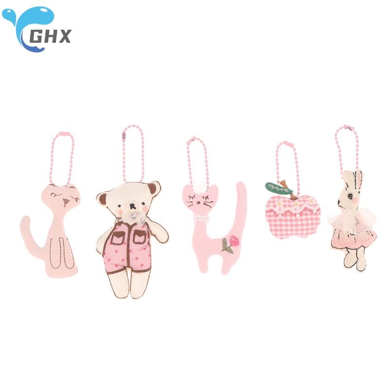 BlowGentlyWind Ins สีชมพูหวานน่ารักพวงกุญแจหมีน้อยกระต่ายหัวใจพวงกุญแจกระเป๋าจี้น่ารักกระเป๋าเป้สะพายหลังแขวนตกแต่งสําหรับสาวของขวัญ BGW