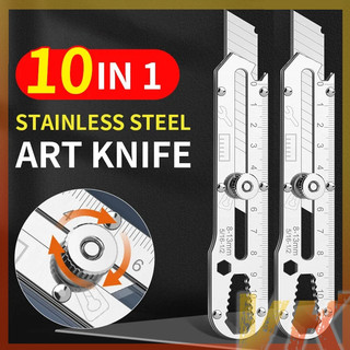 VK Stainless Steel Utility Knife Multifunction Retractable Box Cutter Art Ruler Bottle Wrap Opener