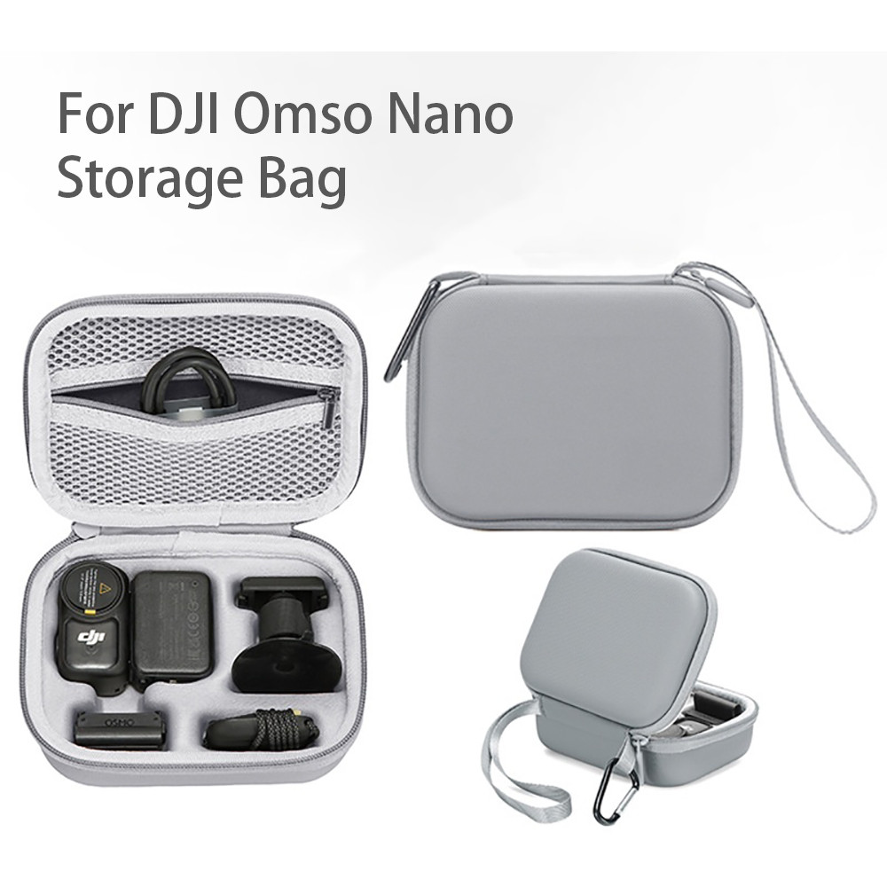 เหมาะสําหรับกระเป๋าเก็บ DJI Osmo Nano เข้ากันได้กับกล้อง DJI Nano Action ครบชุดกระเป๋าพกพามือถือ, PU Integrated Grey Storage Case