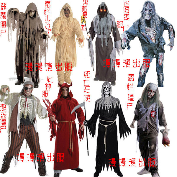 ชุดฮาโลวีน ฮาโลวีน Cosplay ชุดฮาโลวีนสำหรับผู้ใหญ่ หลากหลาย tema: Zombie, Vampire, Devil, Mummy และ 