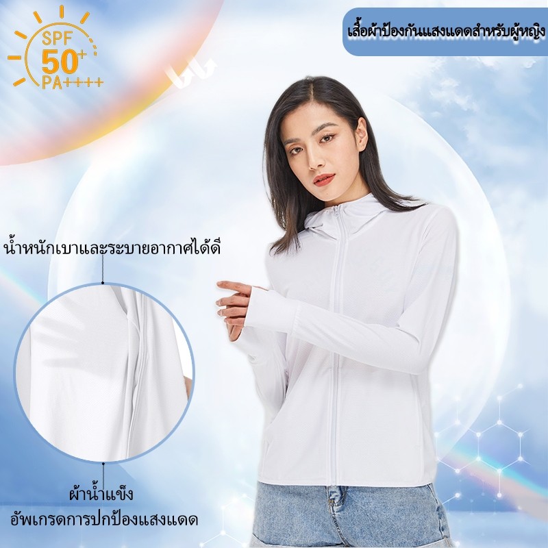 Hotgirl พร้อมส่ง เสื้อฮู้ดกันแดด เสื้อคลุมกันแดด UPF50+สีพื้น เนื้อผ้าบางใส่สบาย(ผ้ามีกระเป๋า) ระบายอากาศดี แห้งเร็ว