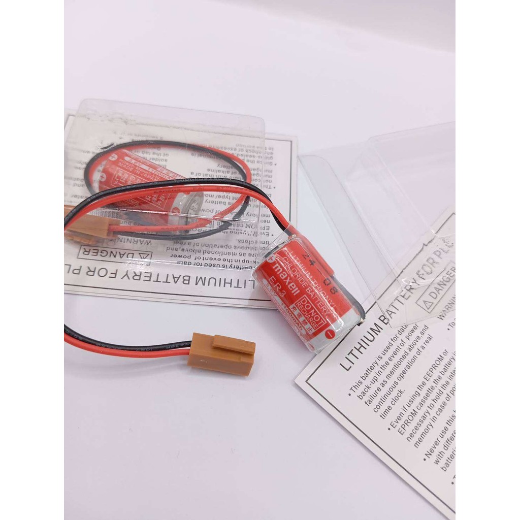 ส่งด่วน! ER3 3.6v MAXELL PLC 1100mAh แบตเตอรี่ลิเธียม Lithium Battery แจ็คน้ำตาล พร้อมส่งจากไทย🇨🇷🛻