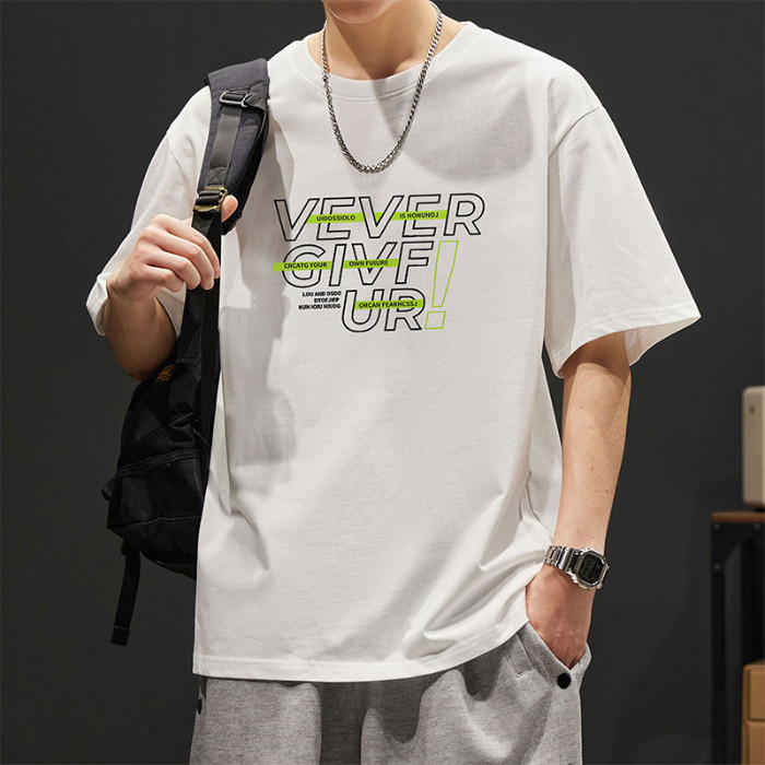 Summer Loose Fit Mercerized T-Shirt2024Men's Fashion Real Shot Heavyweight23260g Soft Cotton2025 202