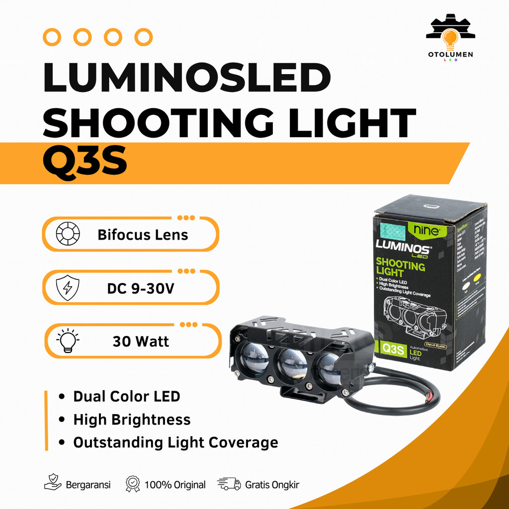MATA SQL3 30W Devil Eye White Yellow Laser Projector สําหรับรถยนต์รถจักรยานยนต์ Q3s - LUMINOSLED