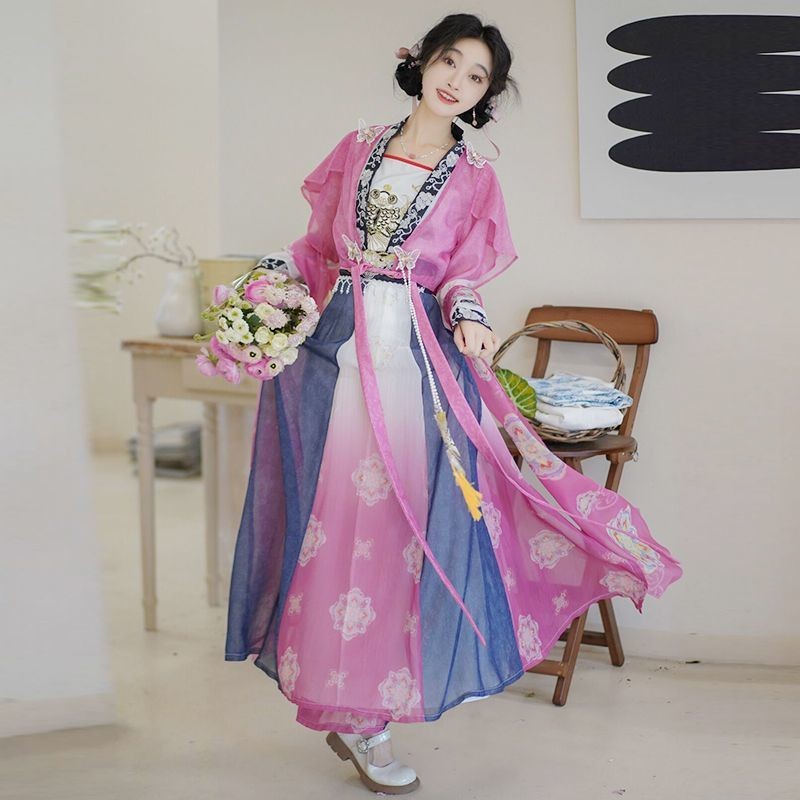First Seeing Paper Kite Original Hanfu Song Made Suit Sling Daily เย็บปักถักร้อยปรับปรุง Fairy Eleme