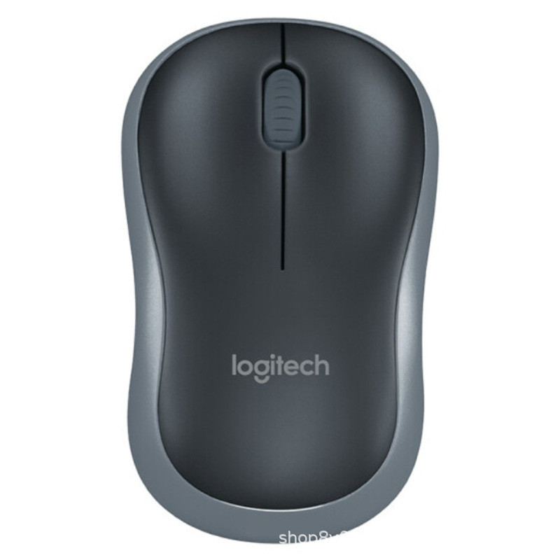 Logitech Logitech M185 Mouse Mouse เมาส์สํานักงาน เมาส์สมมาตร สีดํา ขอบสีเทา