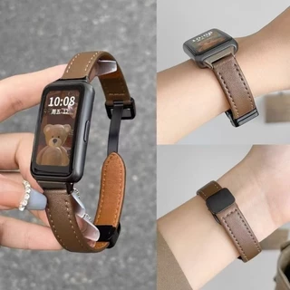 สายรัดหนังแม่เหล็ก for Huawei Band 11 11pro 10 9 8 NFC อุปกรณ์เสริมสายรัดข้อมือกีฬาแบบนิ่ม ระบายอากาศได้ดี เปลี่ยนได้