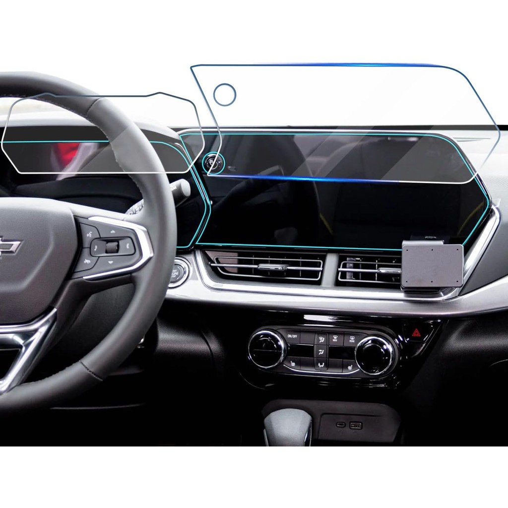 2 แพ็คกระจกนิรภัยป้องกันหน้าจอสําหรับ Chevrolet Trax 2RS LT ACTIV & Trailblazer 2024 2025,11 "หน้าจอ