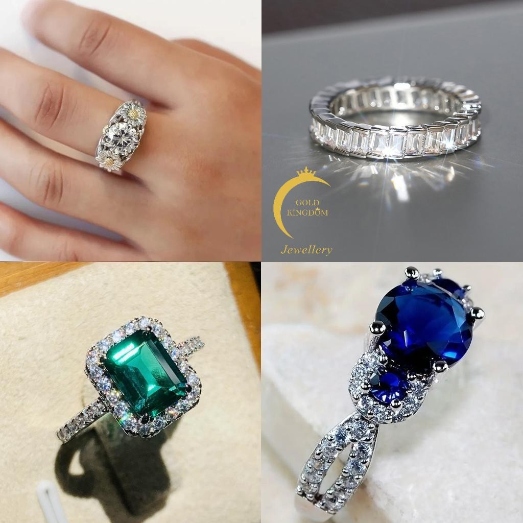 GK Best jewelry The Fresh and Simple Geometric Ring with Rich Design ประณีตและเบาหรูหราสําหรับผู้หญิ