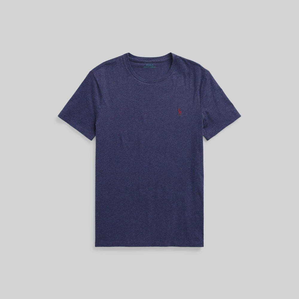 Polo Ralph Lauren TEE Custom Slim Fit Jersey Crewneck T-Shirt เสื้อยืด รุ่น MNPOTSH1N821545 สี 410 NAVY-410 — صورة 6