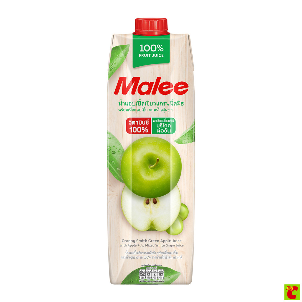 มาลี น้ำแอปเปิ้ลเขียวแกรนนี่สมิธ ผสมน้ำองุ่นขาว 1000 มล.