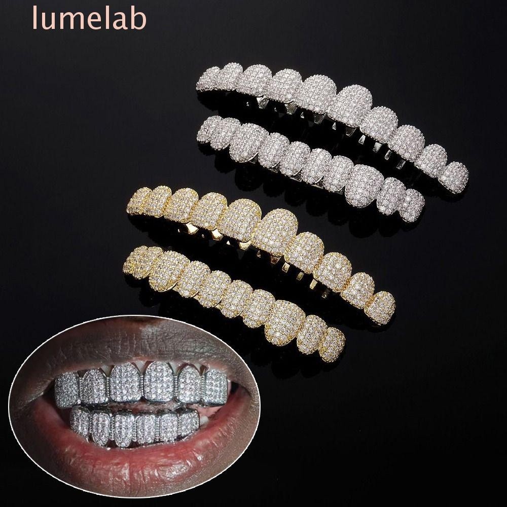 ลูเมะแล็บ​ Hiphop ฟัน Grillz, Rhinestone Hip Hop ฟัน Grillz ชุด, Punk เครื่องประดับ Zircon Hollow To