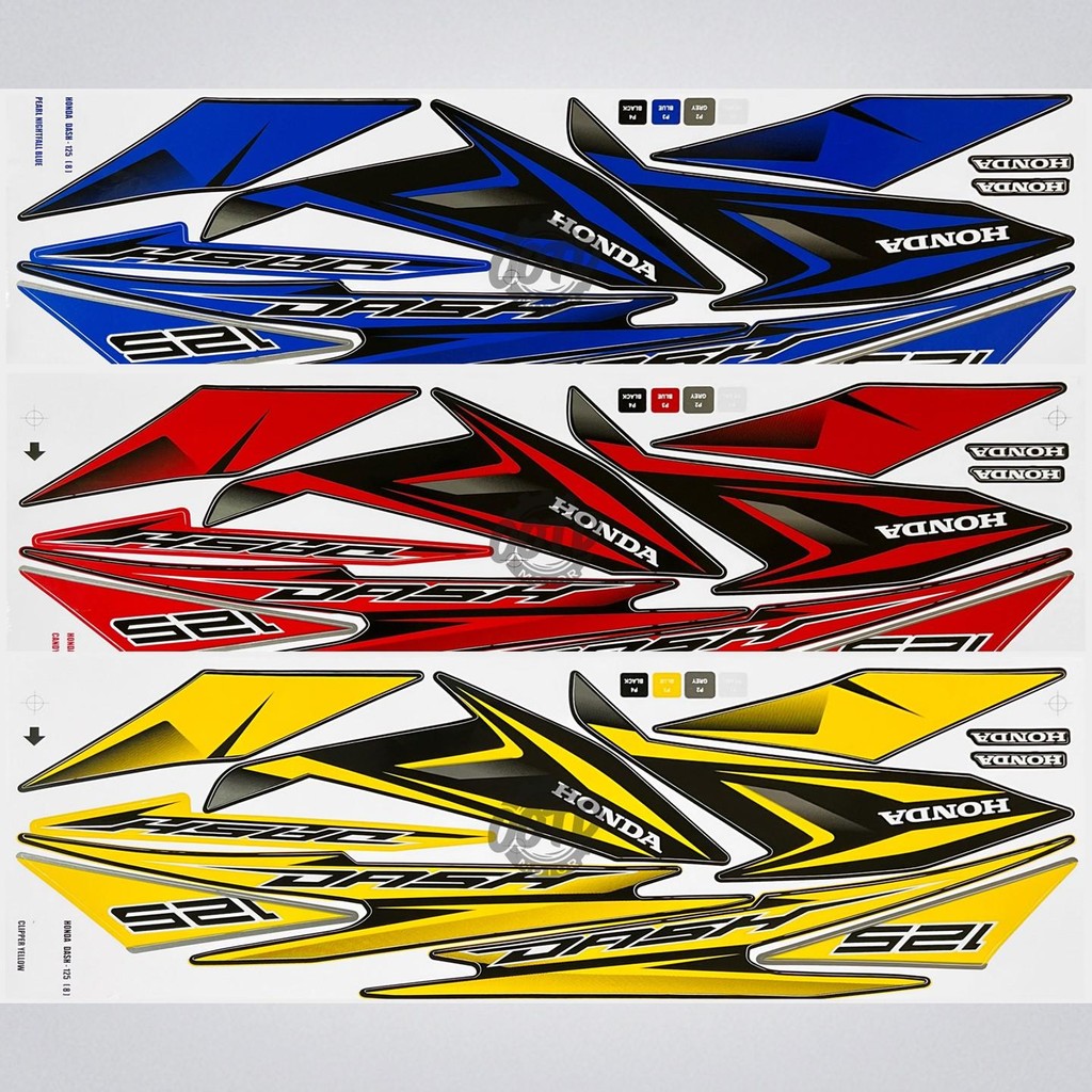 Honda Wave Dash 125 Fi (8) Motor Stiker Body Cover Sticker Stripe Automotive Motorcycle