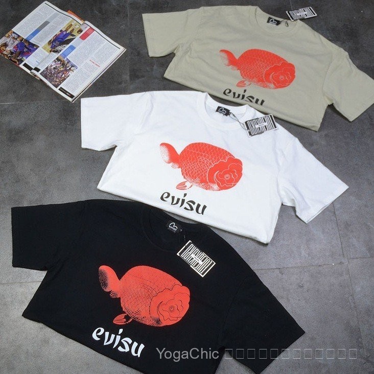 EVISU เสื้อยืด Fushen evisu ฤดูร้อน สไตล์ใหม่ ผ้าฝ้ายแท้ แขนสั้น สำหรับกิจกรรมกลางแจ้งและสวมใส่ประจำ