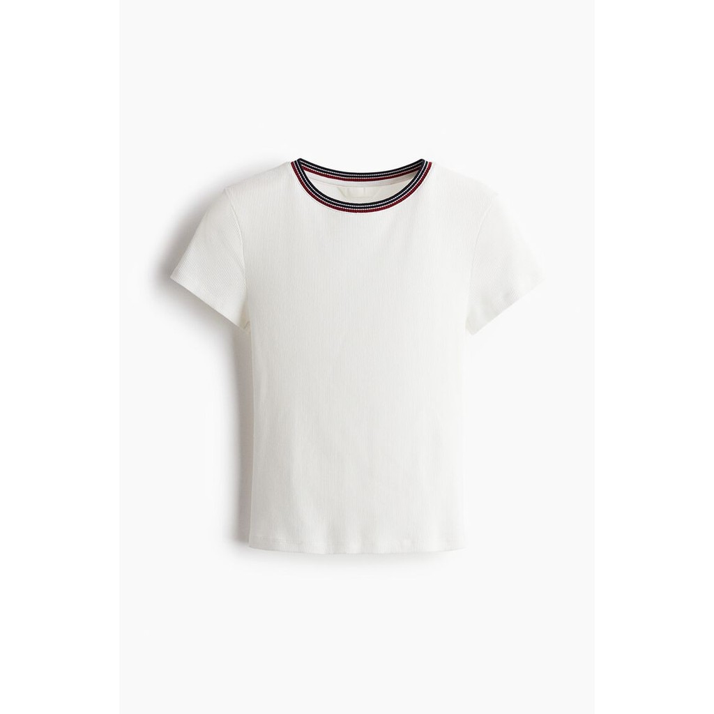 H&M(เอชแอนด์เอ็ม) เสื้อยืดผ้าริบ ผู้หญิง 1307873_1