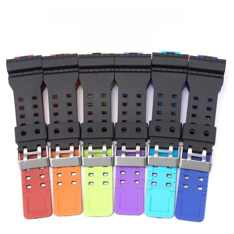 G-Shock Mens Watch Band สีดําและสีขาวสแตนเลส GA110 GA100 GA140 400 ปรับแต่งสายนาฬิกาสายยาง C9P8