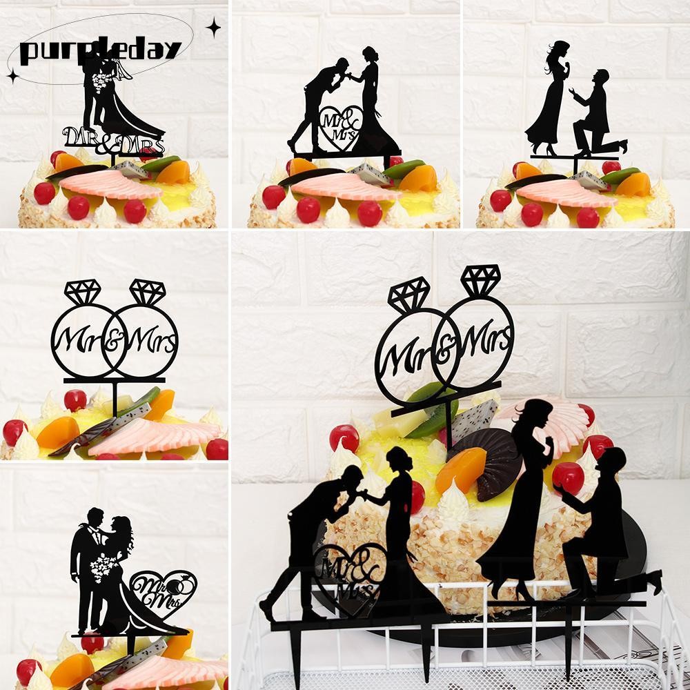 PURPLEDAY อะคริลิคตกแต่งผู้ใหญ่โปรดปราน DIY หัตถกรรมเจ้าสาวเจ้าบ่าว Mr Mr Mr Mrs