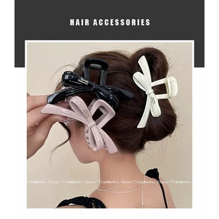 เวอร์ชั่นเกาหลีของโบว์สามมิติจดหมายขนาดใหญ่คลิปสีชมพูความรู้สึกระดับไฮเอนด์ด้านหลังผมหัวคลิปฉลามกิ๊บซอก