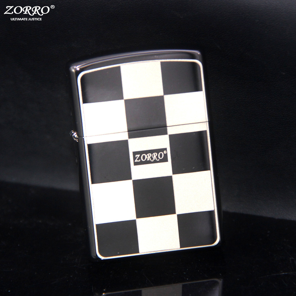 ไฟแช็คน้ำมันก๊าด ZORRO Zorro Retro ล้อเจียร วัสดุทองเหลือง ไฟแช็คน้ำมันฝ้าย