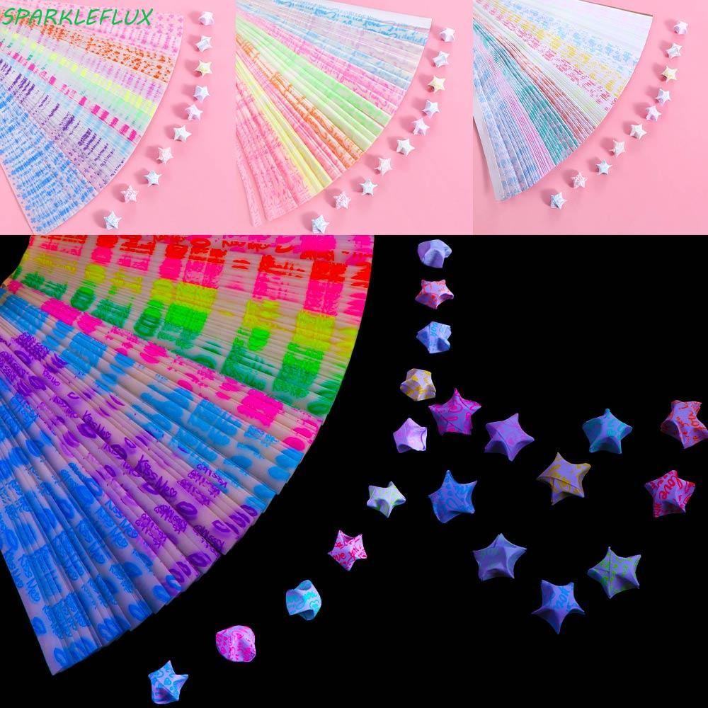 SPARKLEFLUX Stars Paper Luminous สีสัน Glitter 2023 Creative Craft Paper