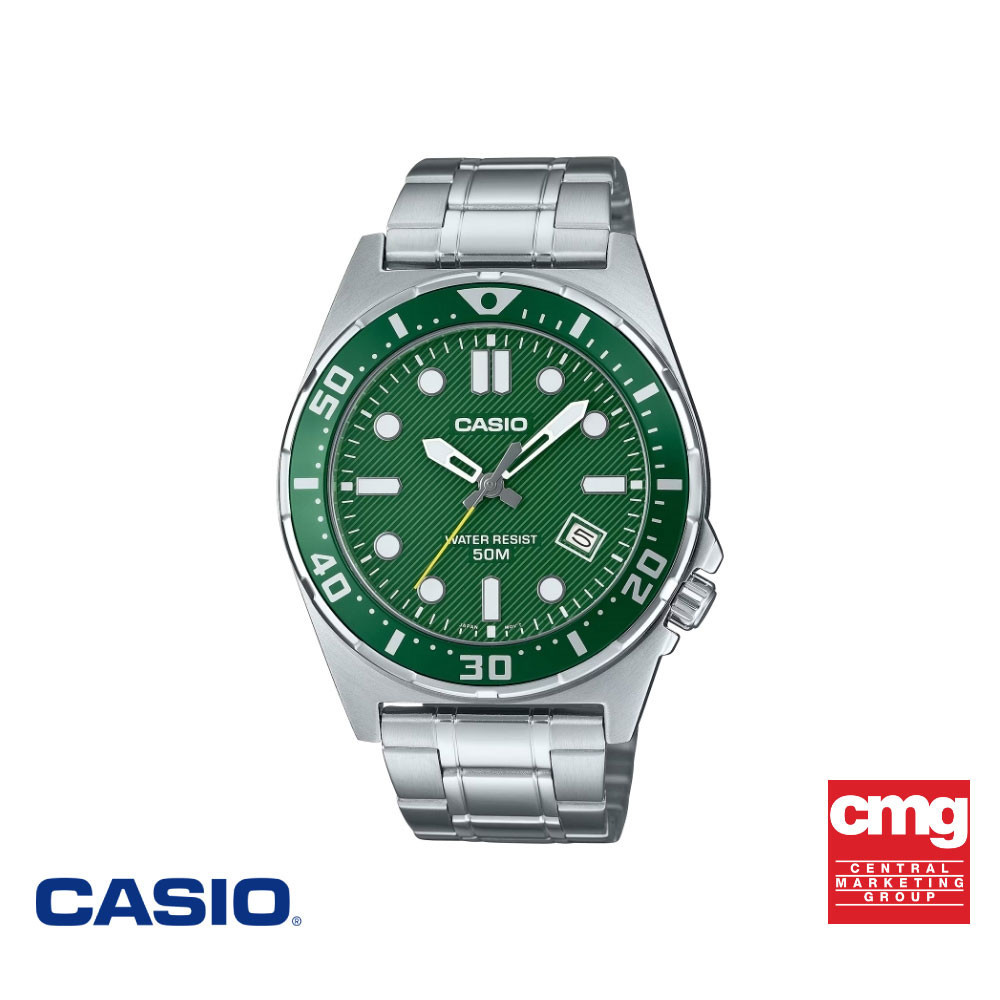 CASIO นาฬิกาข้อมือ CASIO รุ่น MTD-135D-3AVDF สายสแตนเลส สีเขียว