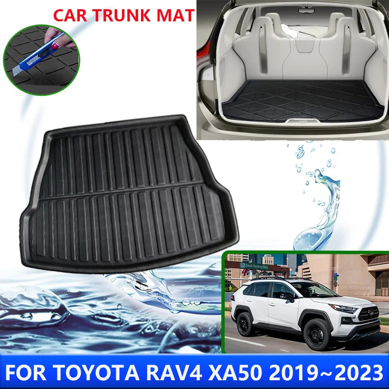 สําหรับ Toyota RAV4 XA50 2019 2020 2023 RAV4 XA50 รถด้านหลัง Trunk Protector Pad อัตโนมัติกันน้ํา An