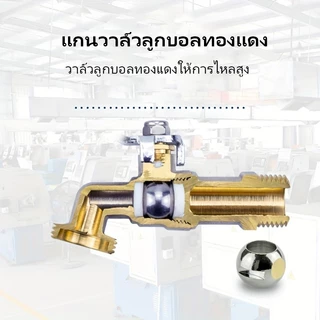 ก๊อกสนามล็อคกุญแจ ก๊อกบอลสนาม 1/2นิ้ว 4หุน 3/4นิ้ว 6หุน ก๊อกน้ำกันขโมย ก๊อกน้ำสวน ต่อสายยาง แถมแม่กุญแจ