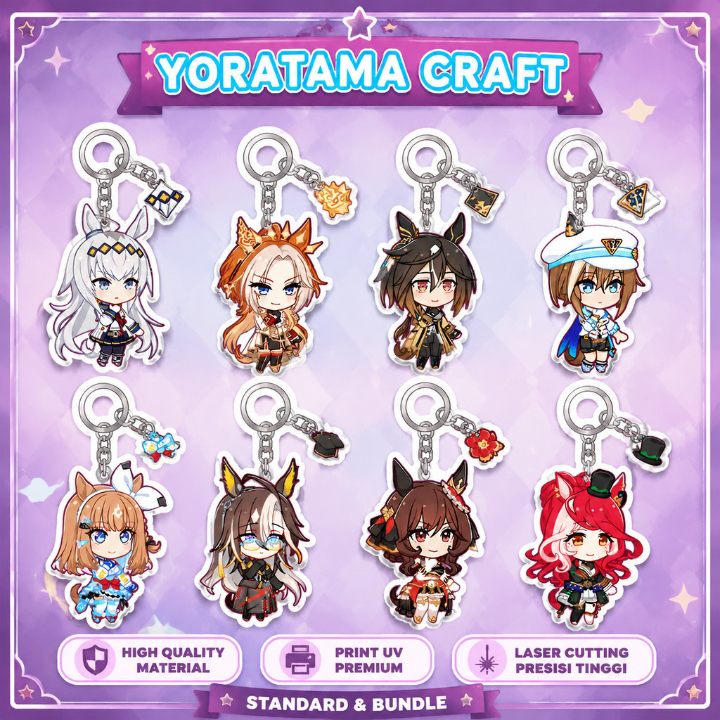 Gantungan Kunci Uma Musume Mcqueen Rice Spe Satono, อะนิเมะ Lucu พวงกุญแจ