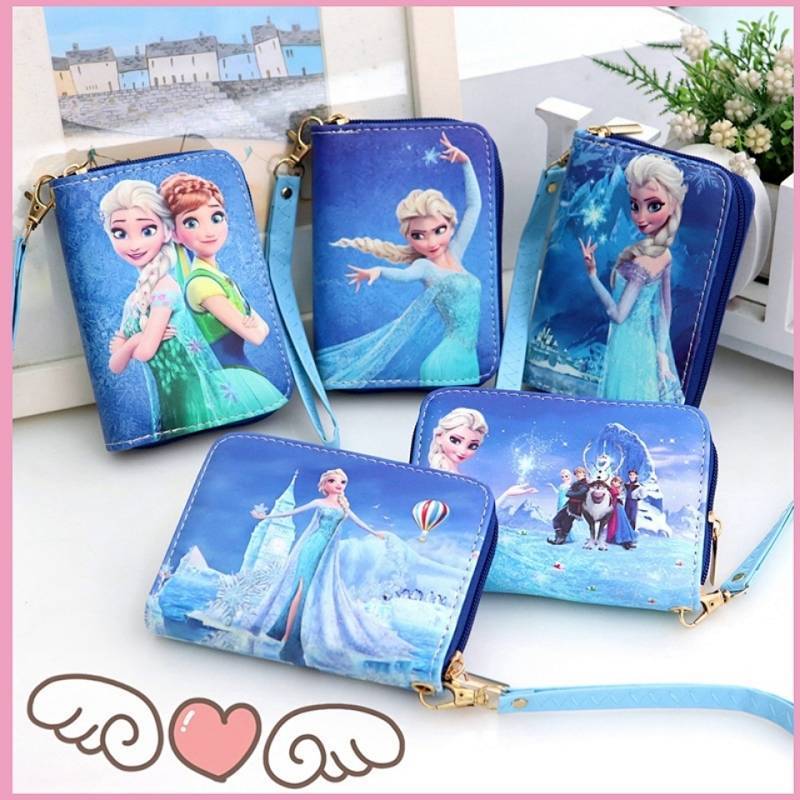 Frozen Princess Elsa Wallet Women's Small Wallet Children's Cute Clutch Student Gift k3F8