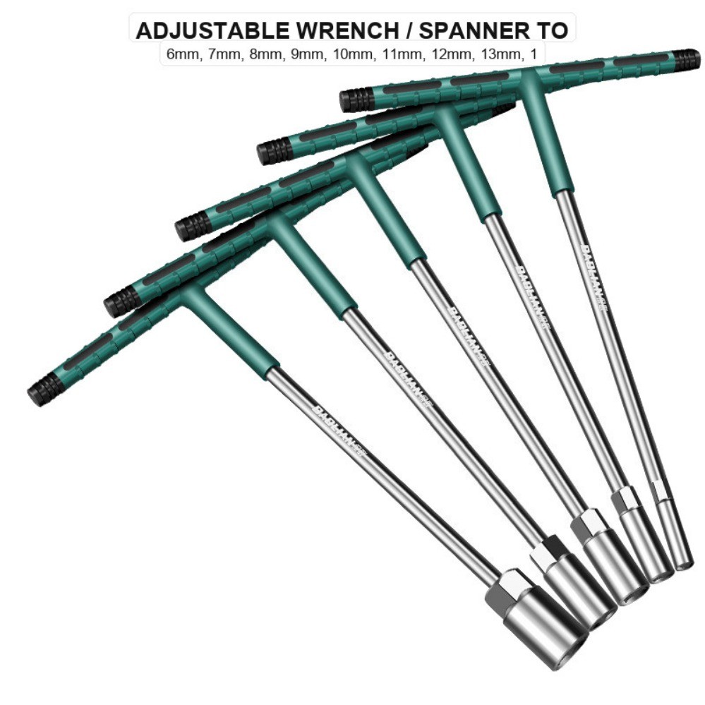 T-Handle ประแจซ็อกเก็ตลื่น Dual-Color ยาง Grip T-Bar ประแจสําหรับซ่อมรถยนต์และการบํารุงรักษาเครื่องก