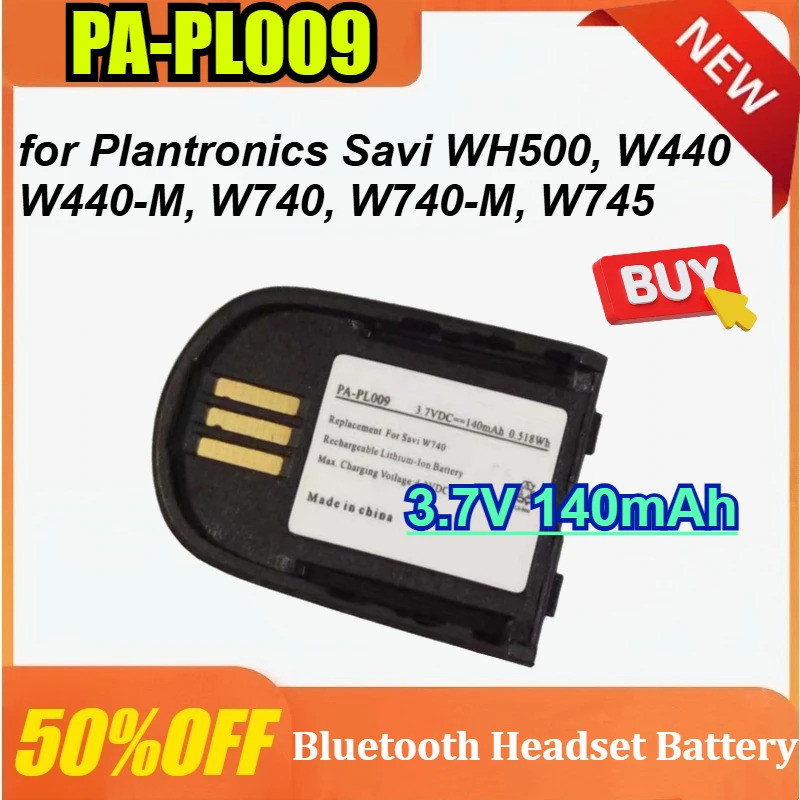 PA-PL009 สําหรับ Plantronics Savi WH500, W440, W440-M, W740, W740-M, W745 ชุดหูฟังเปลี่ยนแบตเตอรี่ 8
