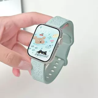 สายซิลิโคนลายดอกทานตะวันสําหรับ GOOJODOQ Smartwatch รุ่น FB058 FB05 FB060 FB045 FB047 สายรัดทดแทน