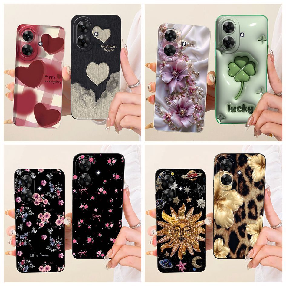 สําหรับRealme Note 60 60X C61 (อินเดีย) กรณีRMX39393 RMX3933 RMX3938 ดอกไม้สวยซิลิโคนกันกระแทกนุ่มสํ